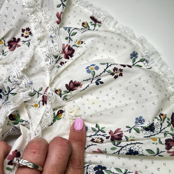 Vtg Mini World Inc. Pink Dress frilly lace floral Bow Ruffles sz 2t Full Circle - Picture 4 of 7